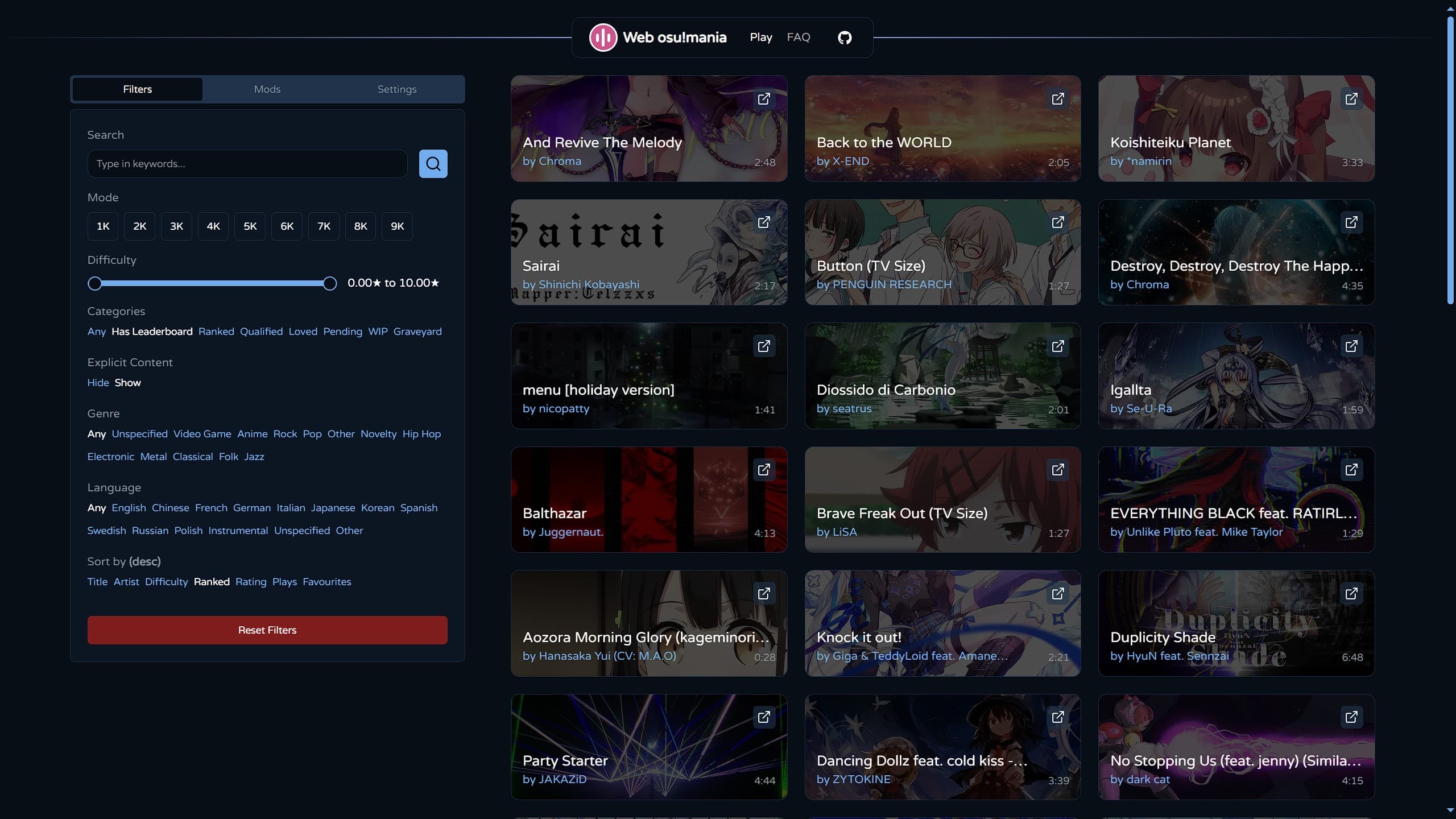 Web osu!mania